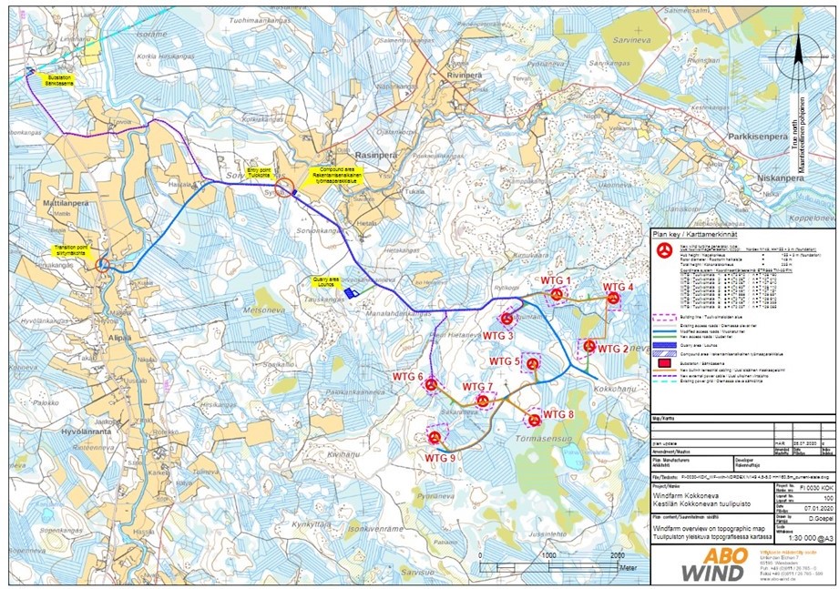 Kestil&auml;n Kokkonevan tuulipuisto